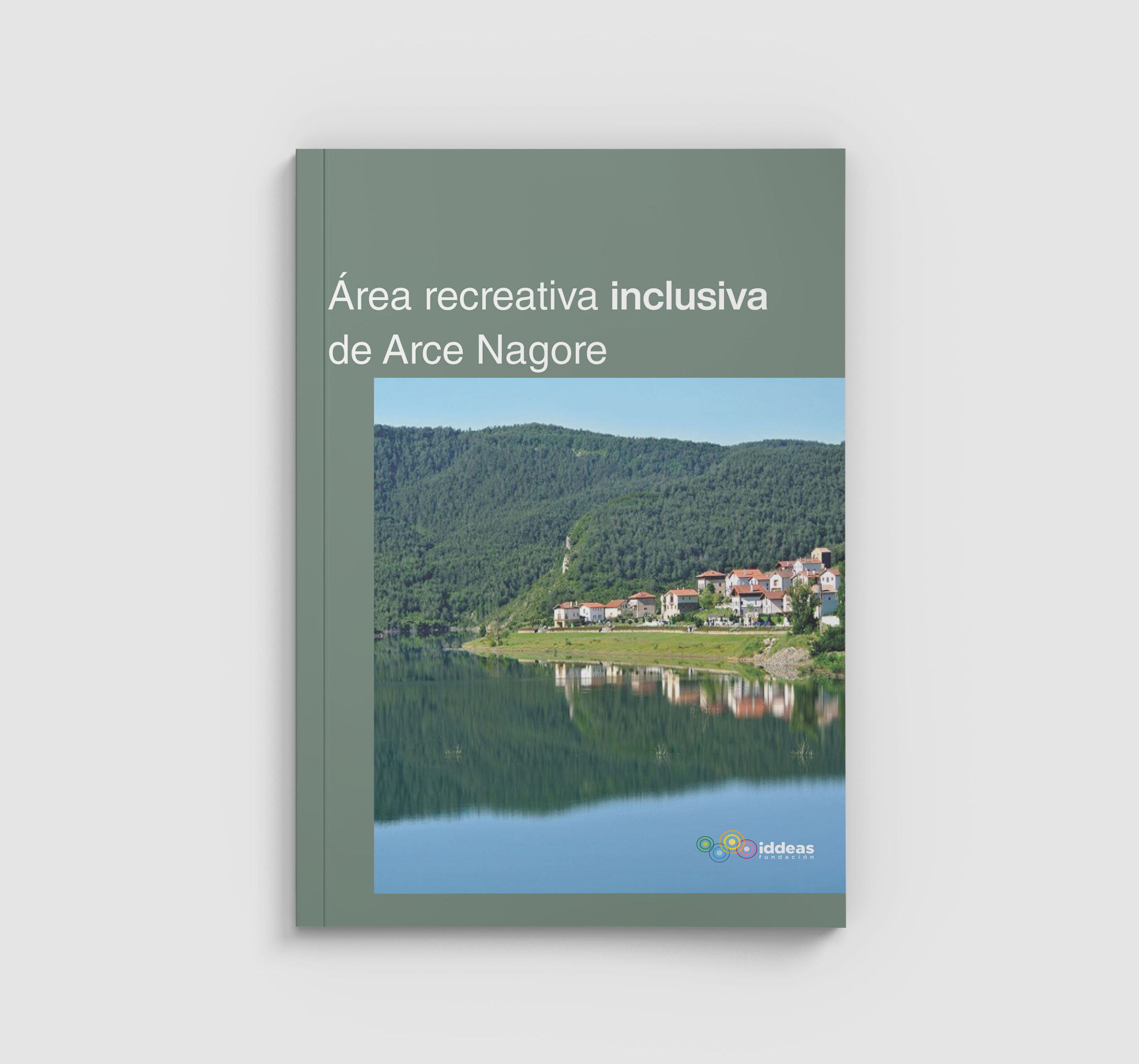 Infografía en la que aparece una imagen de la playa Angordoi y el pueblo de Nagore y el título: Área recreativa inclusiva de Arce Nagore.